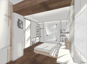 Заказать Блиц-дизайн интерьеров «от производителей» для строительства в г. Лозова . Спальня 21 м2